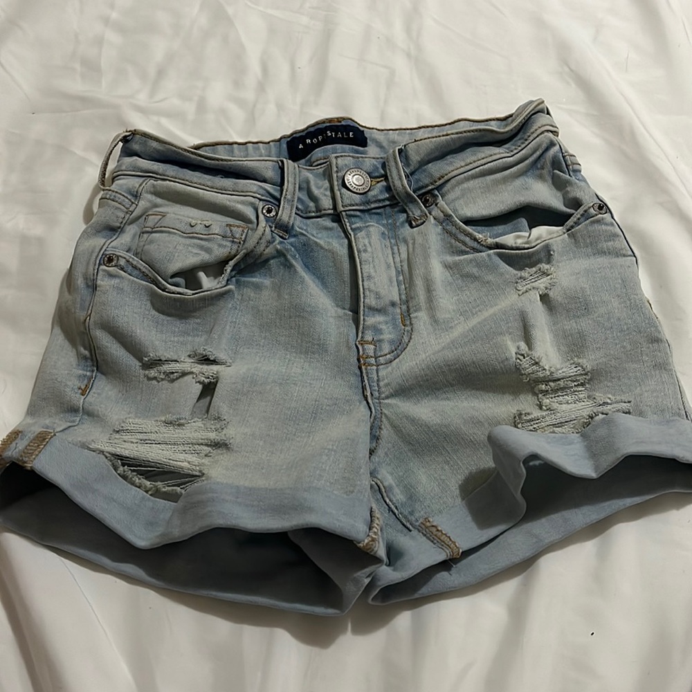 Aeropostale Denim High Rise Midi shorts